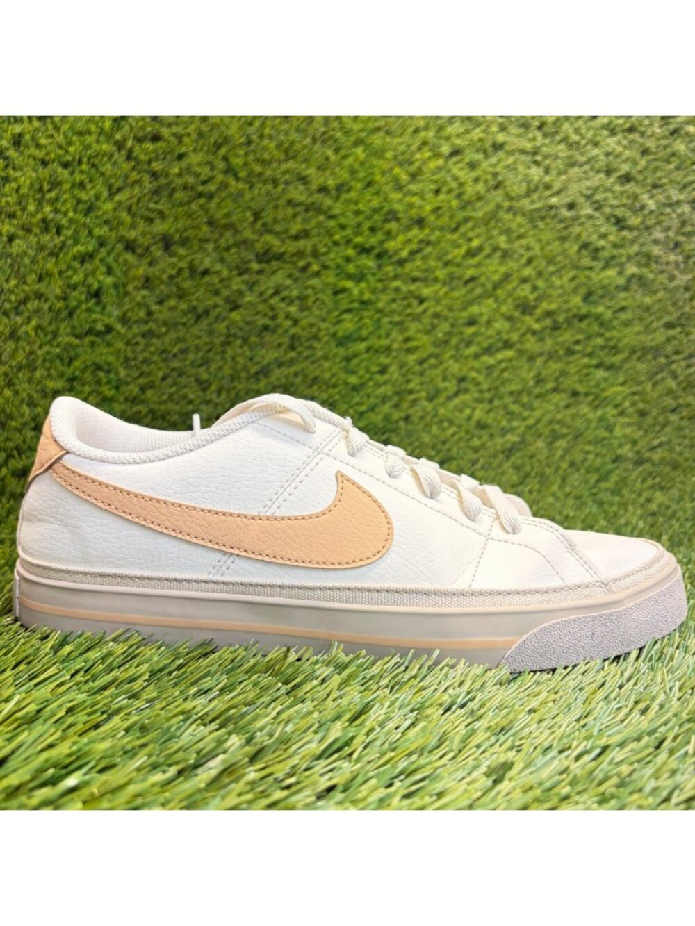 Nike Court Legacy Next Nature Women Size 9.5 White Beige Athletic Shoes Sneakers